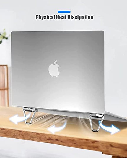 MIYKUISH Portable Invisible Laptop Stand - 2PCS Zinc Alloy Mini Stand, Heat Dissipation Pad, Lifter for 12-20 inch Laptops