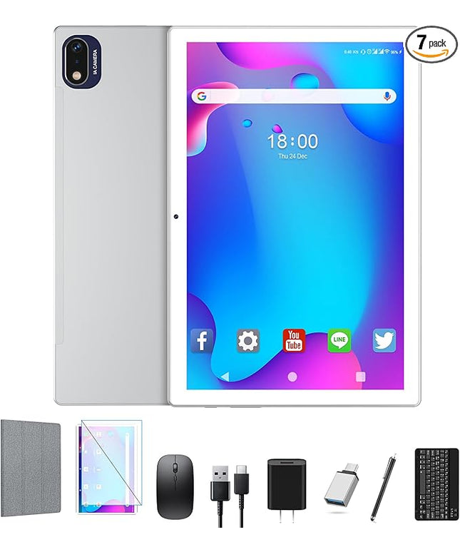 SUNTUNG Tablet, 2026 Latest 10 inch Android 14 Tablet, MTK8183 Octa-Core, 16GB 128GB 1TB Expansion, 2.4/5G WiFi, 21MP Camera, Gemini AI 2.0, Tablets with Keyboard, Mouse, Case etc