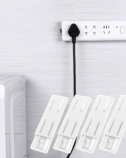 Adhesive Punch Free Socket Holder 6 Pcs Power Stirp Holder Self-Adhesive Power Strip Holders Surge Protector Fixator Wall Mount Space Saving and Easy to Install for Computer Kitchen Home Office
