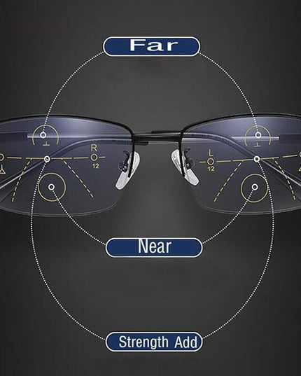 Progressive Multifocus Computer Reading Glasses Blue Light Blocking No Line Lenses Multifocal Readers for Men and Women