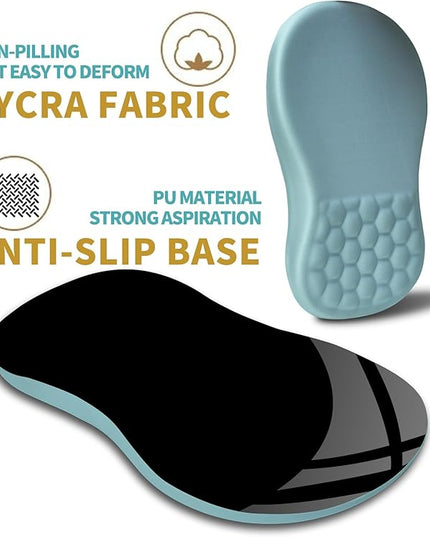Hokafenle Ergonomic Mouse Pad Wrist Support with Massage Design, Wrist Rest Pain Relief Mousepad with Memory Foam&Non-Slip PU Base, Mouse Pads for Wireless Mouse & Desk (12x8 inch,Light Blue)