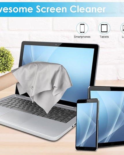 Wsivoiv 6PCS Large Eyeglass Cleaning Cloths, 12 x12 inches Glasses Cleaner, Individually Wrapped, Premium Microfiber Cleaning Cloth for Glasses, TV, Laptop Screens and Lens, Easier to Grip and Use