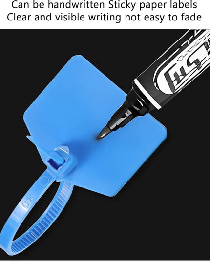 4 in Marker Nylon Cable Ties, Plastic Water Proof Tags, Self-Locking Written-on Cable Marker, Security Seals Label for Cabling, Wire Marking Label, Shipping Hanging Tags - Mulit Colors/ 100pcs