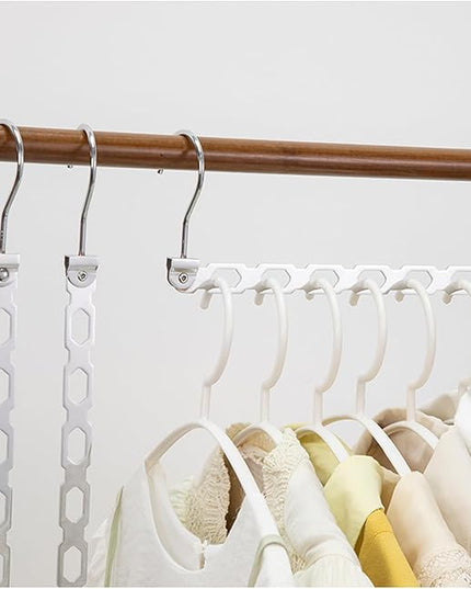 Hangers Space Saving, Metal Hanger Organizer, Closet Space Savers, Collapsible Magic Hangers for Heavy Clothes, Closet Organizers and Storage, College Dorm Room Essentials (Upgrade Chrome Metal)