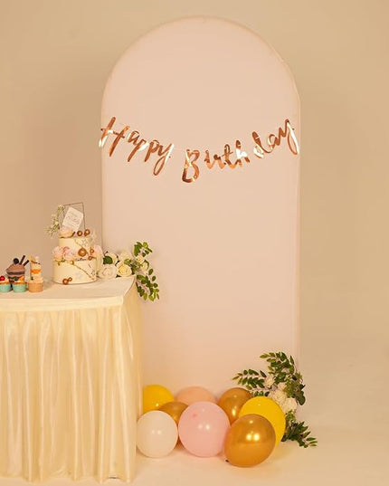 Vincidern 6.6FT Wedding Arch Backdrop Stand and White Cover Set, Metal Backdrop Arch Stand and Cover for Birthday Parties, Baby Showers, Graduation, Event Decorations