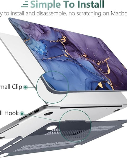 DONGKE Case for M5 MacBook Pro 14 inch 2025 2024-2021 M4 M3 M2 M1, Plastic Hard Shell Cover Compatible with A3434 A3112 A3401 A3185 A2992 A2779 A2442, Retina XDR Display & Touch ID, Abstract Marble
