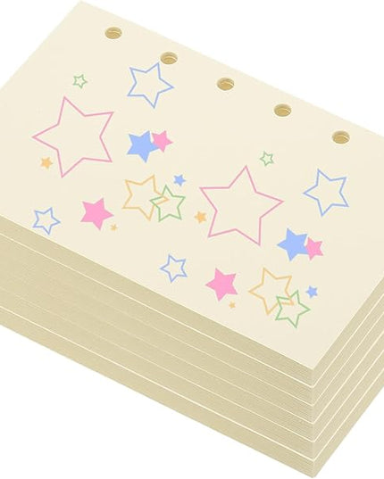PATIKIL Colored Loose Leaf Paper, 5" x 3.2"(A7) 300 Sheets 6 Holes Punched 150GSM Blank Binder Refill Paper Supplies for Office Note Taking Teacher Planner Journal Notebook, Beige