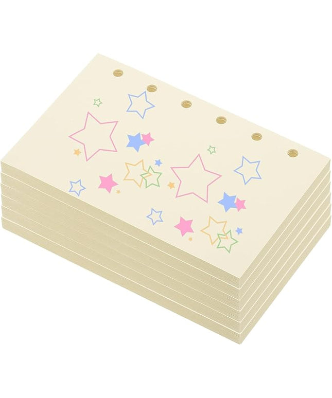PATIKIL Colored Loose Leaf Paper, 5" x 3.2"(A7) 300 Sheets 6 Holes Punched 150GSM Blank Binder Refill Paper Supplies for Office Note Taking Teacher Planner Journal Notebook, Beige