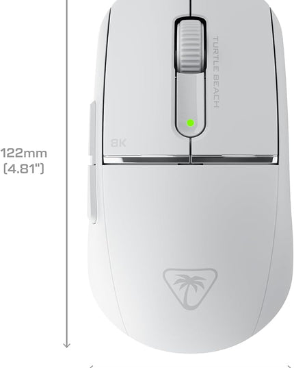 Turtle Beach Burst II Pro Wireless Esports Gaming Mouse, 8000 Polling, 57g Ultra Lightweight, 150-Hr Rechargeable Battery, Optical Switches, 30000 DPI Optical Sensor, 8 Inputs, Bluetooth – White