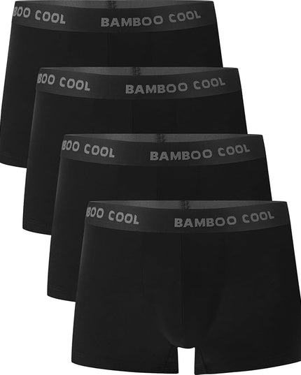 BAMBOO COOL Men's Ultra Breathable Underwear,No Riding Up Boxer Briefs with ComfortFlexible Waistband,Multipack