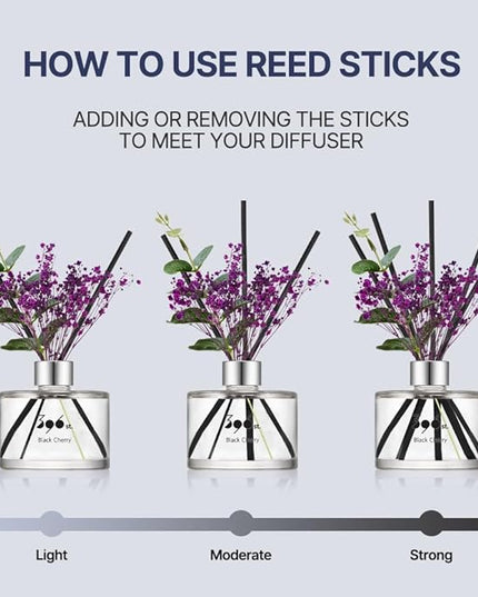 396 st. Preserved Baby's Breath Flower Reed Diffuser, White Musk, 200ml(6.7oz) / Reed Diffuser Sets, Home Fragrance, Scented Oils, Home & Bathroom Décor
