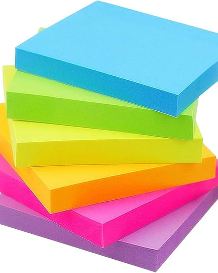Early Buy Sticky Notes 6 Bright Color 6 Pads Self-Stick Notes 3 in x 3 in, 100 Sheets/Pad