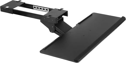Mount-It! Under Desk Computer Keyboard and Mouse Tray, Full Motion Slide Out Keyboard Tray with Tilt, Swivel and Height Adjustment, Ergonomic Keyboard Drawer with Gel Wrist Pad, Black