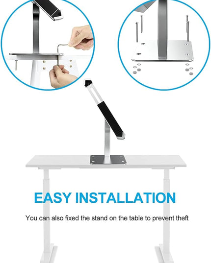 woleyi Anti-Theft Desktop Tablet Kiosk Stand Holder, Heavy Duty Countertop Tablet POS Display Mount with Security Lock and Key, Compatible with iPad Pro/Air/Mini, Galaxy Tabs, More 7-11" Tablets