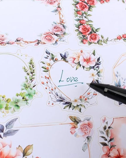 Dwpetzo Love Melody Scrapbook Stickers for Scrapbooking Supplies, Precut Journaling Stickers Ephemera Book for Junk Journal, Bujo, Albumn, Wedding, Anniversary, DIY Crafts Arts