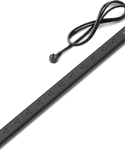 Amazon Basics Surge Protector Power Strip, 12-Outlet, Heavy Duty, Metal, 600 Joules, 6ft Extension Cord, Wide Spaced, Mountable, Black