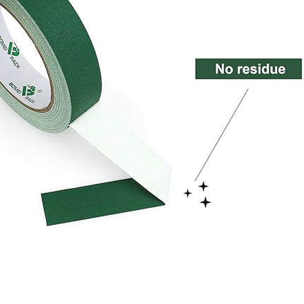 BOMEI PACK Dark Green Gaffer Tape, Matte Non-Reflective, 1inch x 30yds No Residue Hand Tear Self-Adhesive Tape for Labeling, Cable, Stage, Photo Studio, Painters and Duct Repair, 1 Pack