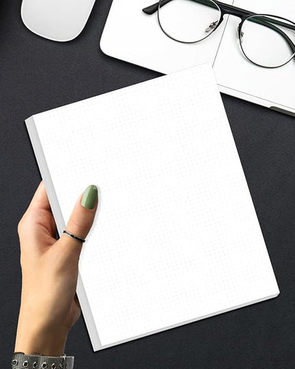 Unpunched Dotted Paper, Letter Size 100Sheets / 200Pages Loose-Leaf Paper, 100gsm White Paper, 8.5'' x 11''