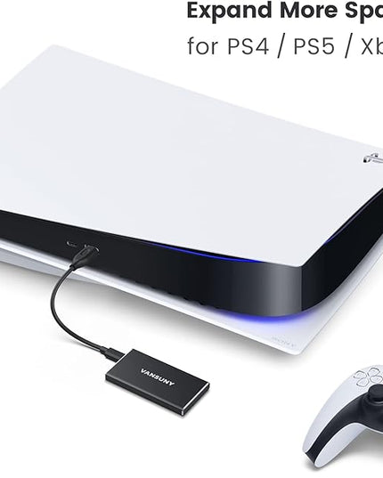 Vansuny 250GB Portable External SSD, USB 3.1 Gen2 430MB/s High-Speed Data Transfer, Metal USB C Mini Portable External Solid State Drive for PC, Laptop, Phones and More