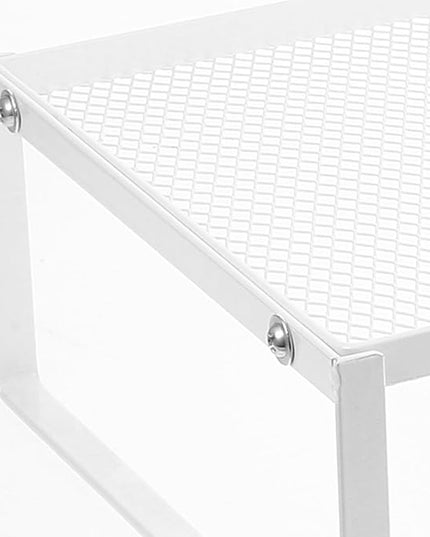 Computer Monitor Stand Riser and Laptop Stable Base for Office Desk, Removable Single-Layer White Metal Table Riser for Monitor Elevation and Workspace Organization
