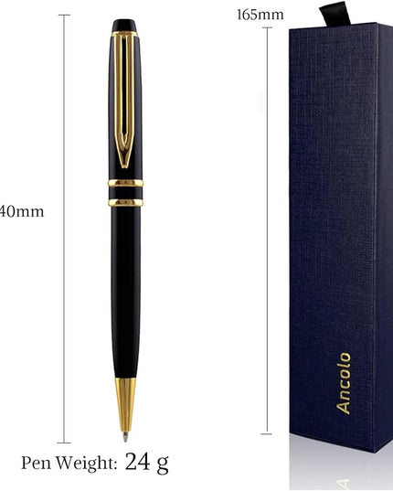 Ancolo Personalized Promotion Pens - Advertising Buesiness Gift Office Writing Set- Engraved with Your Message Name Company Team Name, Phone Number Perfect for Business Men 5 Pens/BOX