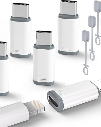 5 Pack USB C to Lightning Charge Adapter for iPhone 17 16 15, Lightning to USB C Adapter with Fast Charge Data Transfer for iPhone 17 16 15 Pro Max, Galaxy S24 S23, Pixel 8 7, iPad Pro, MacBook Pro