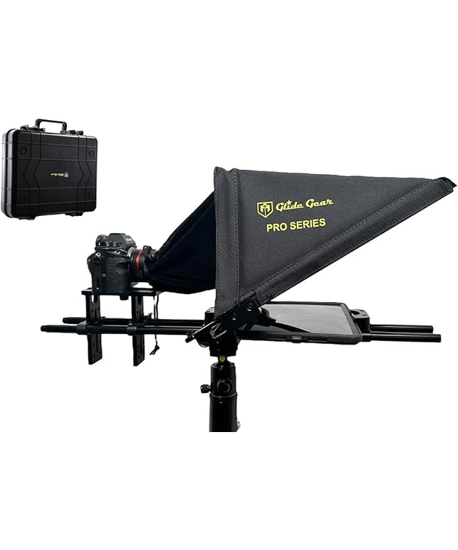 Glide Gear TMP 750 Teleprompter – All Camera & Smartphones, Tablets – 17" Glass, Hard Case, No Assembly