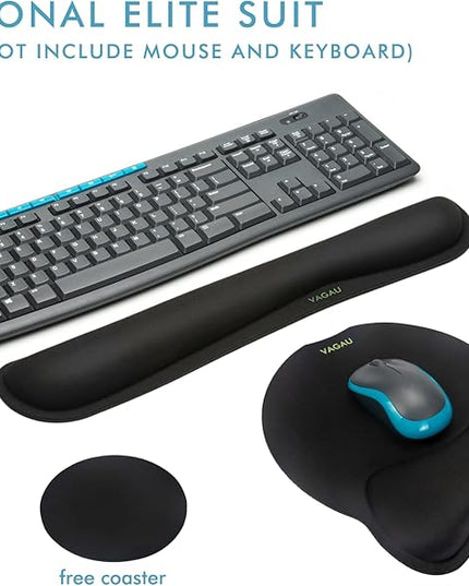 VAGAU Premium Keyboard Wrist Rest and Mouse Pad Wrist Support, Ergonomic Memory Foam Set for Office, Laptop, Mac, Computer and Gaming, Comfortable Typing &Wrist Pain Relief