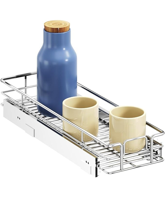 ROOMTEC Pull Out Cabinet Organizer, Cabinet Pull Out Shelves 7½" W x 21½" D, Heavy Duty Cabinet Drawers Slide Out Kitchen Cabinet Organizers Storage Shelf