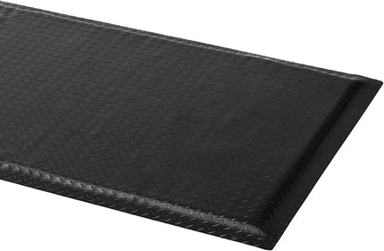 2 x 7 FT Anti Fatigue Mats Industrial 15/16 Inch Thick Soft Sponge Ergonomic Mat Durable Heavy Duty Diamond Plate for Standing Non Slip Industrial Grade Floor Mat for Leg & Back Pain (Black)