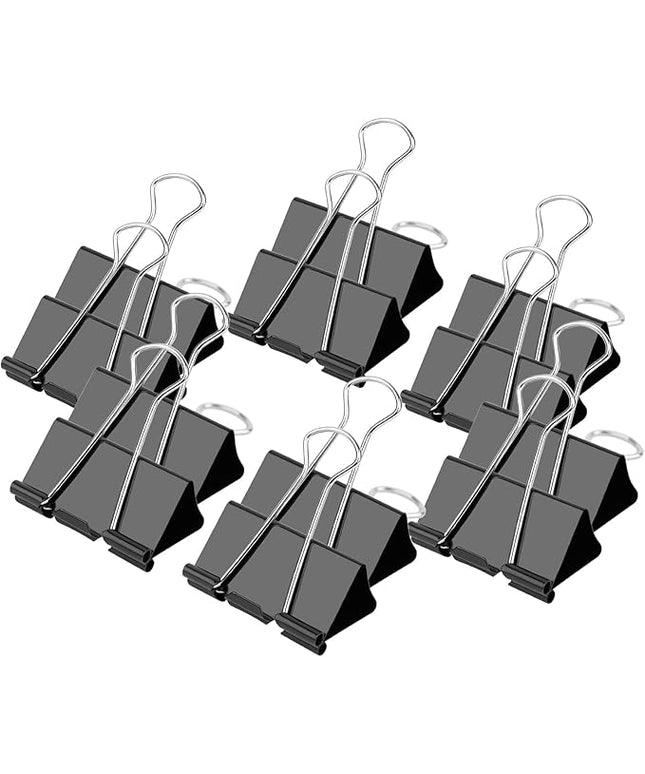 Ufmarine Medium Binder Clips 1.25 Inch Length, (120 Pcs) Black Medium Paper Clips for Office