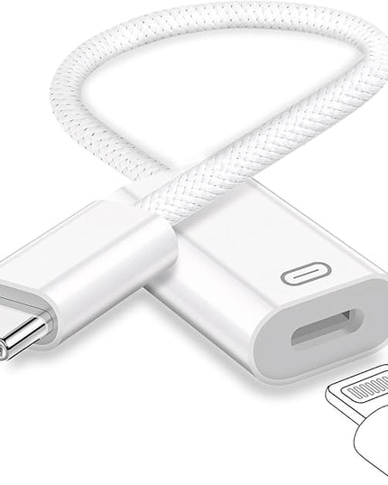 USB C to Lightning Headphone Audio Adapter, Type C Male to Female Lightning Earphone Converter with Charge/Data Transfer, Compatible with iPhone 16/15 Plus/Pro/Max, iPad Pro/Air 6/5/4, MacBook