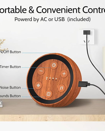 Sleep Machine White Noise Sound Machine with 32 Calming Sounds 36 Volume Levels Pink Brown Noise Machine for Baby Kid Adult with 4 Timer Noise Canceling Machine for Travel Office Privacy