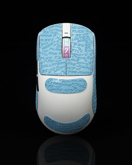 Gamer Mouse Grip Tape Sticker for VGN Dragonfly R1 Pro MAX VXE Non Slip Suck Sweat Pre Cut Easy Install CS Letter Blue