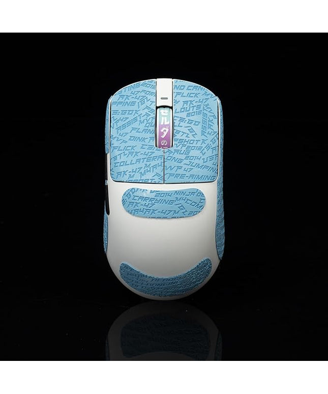 Gamer Mouse Grip Tape Sticker for VGN Dragonfly R1 Pro MAX VXE Non Slip Suck Sweat Pre Cut Easy Install CS Letter Blue