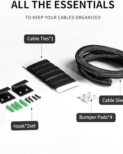 Large Cable Management Box-Stylish Wire Organizer, Wire Concealer and Wire Management Box-Wire Management Box with Protective Sleeve (Brown)