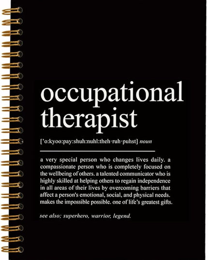 QUICQOD Occupational Therapist Gifts Notebook，Appreciation Graduation Gifts for Occupational Therapist Friend,Black Hardcover Spiral Notebook 5.5x8.3