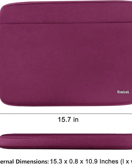 Laptop Sleeve 15.6 inch, Shockproof Protective Notebook Case with Accessory Pocket, Briefcase Carrying Laptop Bag for 15.6" HP, ASUS, Dell, Lenovo, Acer, Rose Red