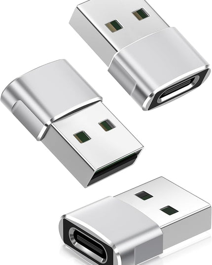 Basesailor USB to USB C Adapter 3 Pack,Type C Female A Male Charger Converter for Apple Watch Ultra iWatch 8 7 SE,iPhone 15 14 13 12 Pro,Airpods 2,iPad 8th 9th 10th Air 4th 5th Mini 6th Generation,OTG