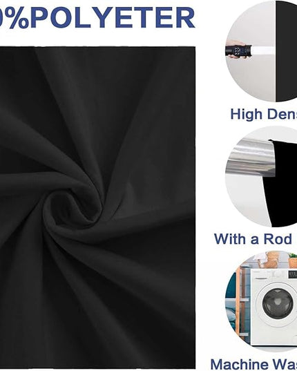 Photo Backdrop Black Background Cloth Professional Photography 6x9ft Seamless Design Eliminates Wrinkle Portrait Photography Wedding Dark Theme Decorations