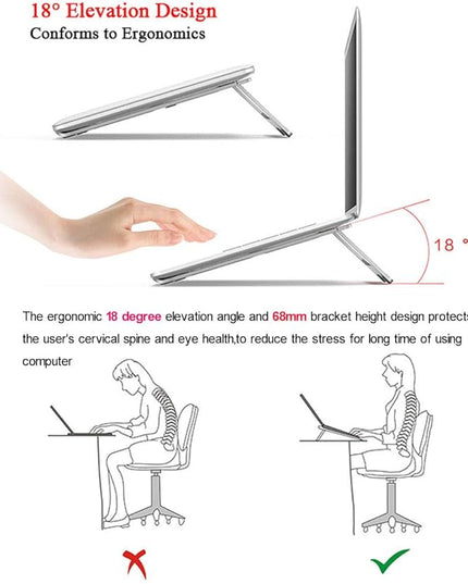 Soke-Six Laptop Stand,Aluminum Portable Foldable Laptop Support Stand Holder Desk Table Mobile Phone Stand for iPad MacBook Pro Air Notebook