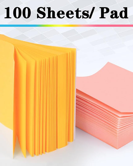 Sticky Notes 3x3 Inches, Self-Stick 48 Pads Bulk, 100 Sheets/Pad, 6 Bright Colors, Adhesive Notes for Home, School, Office, Use on Walls, Doors, Windows