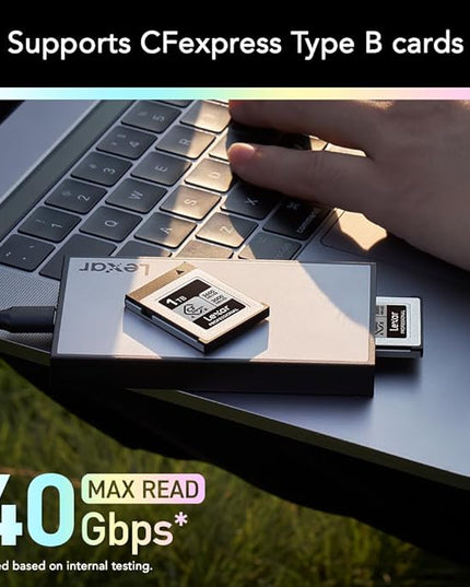Lexar Professional Workflow CFexpress 4.0 Type B Card Reader, Pairs with Lexar Professional Workflow, USB-C to USB-A Adapter, Compatible with PC, Laptop, Tablet, Smartphone (LPWF740N-6ANGL)