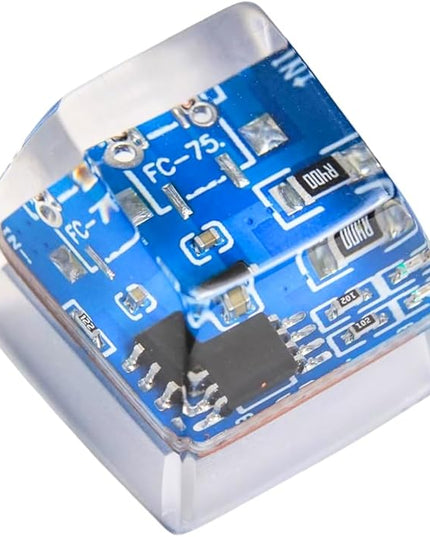 Blue Circuit Board Artisan Keycap R1 SA Profile Custom Keycaps 1U ESC Handmade Gaming Resin Key Cap Cherry MX Switch Compatible Mechanical Keyboard Tech Lover Gift