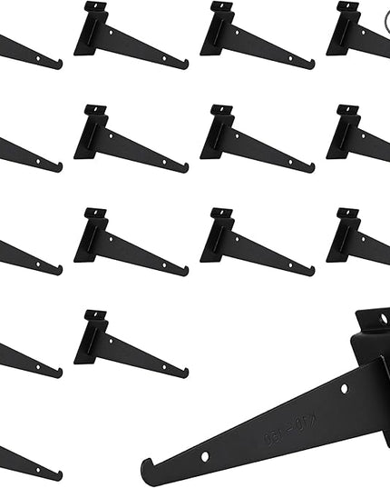 6 Inch Slatwall Shelf Bracket, Slatwall Accessories, Heavy Duty Slat Wall Shelf Bracket with Lip for Garage and Retail Display(16PC )