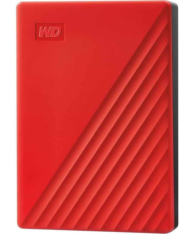 WD 5TB My Passport, Portable External Hard Drive, Red, Backup Software with Defense Against ransomware, and Password Protection, USB 3.1/USB 3.0 Compatible - WDBPKJ0050BRD-WESN