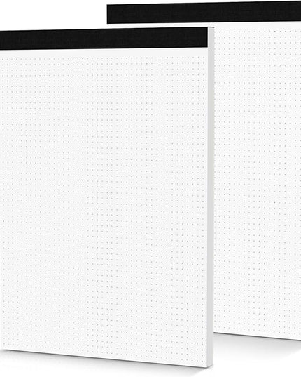 Dot Grid Notepad 8.5 x 11, 2 Pack, 5x5 Dotted Graph Paper 8-1/2 x 11", Dotted Journal Notepad for Sketching Journaling, Micro Perforated, White Thick Paper 1/5" Dots Notes Writing Pad, 30 Sheets/Pad