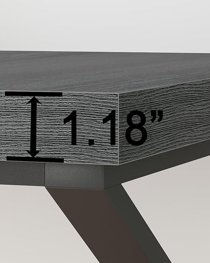 HSH Extra Long Home Office Desk, Industrial Metal Wood Computer Desk, Large PC Laptop Table for Two Person Executive Writing Work Study Gaming, Bedroom Living Room Dual Monitor Desk, Dark Gray,78 Inch