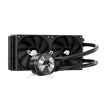 Minorsonic AIO CPU Cooler, 240mm AIO with High-Speed Ceramic Bearing Pump, 2X PWM Fans, 3-Phase Motor for Better Cooling Performance, Heat Transfer, Low Noise, Intel LGA 1851/1700, AMD AM5/AM4