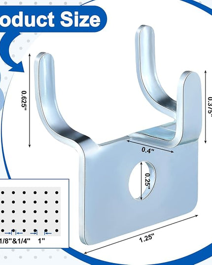 Tandefio Pegboard Hooks Metal Prong Hook Peg Board for Hanging Hangers for Wall Picture Jewelry Display Tool(Silver,100 Pcs)
